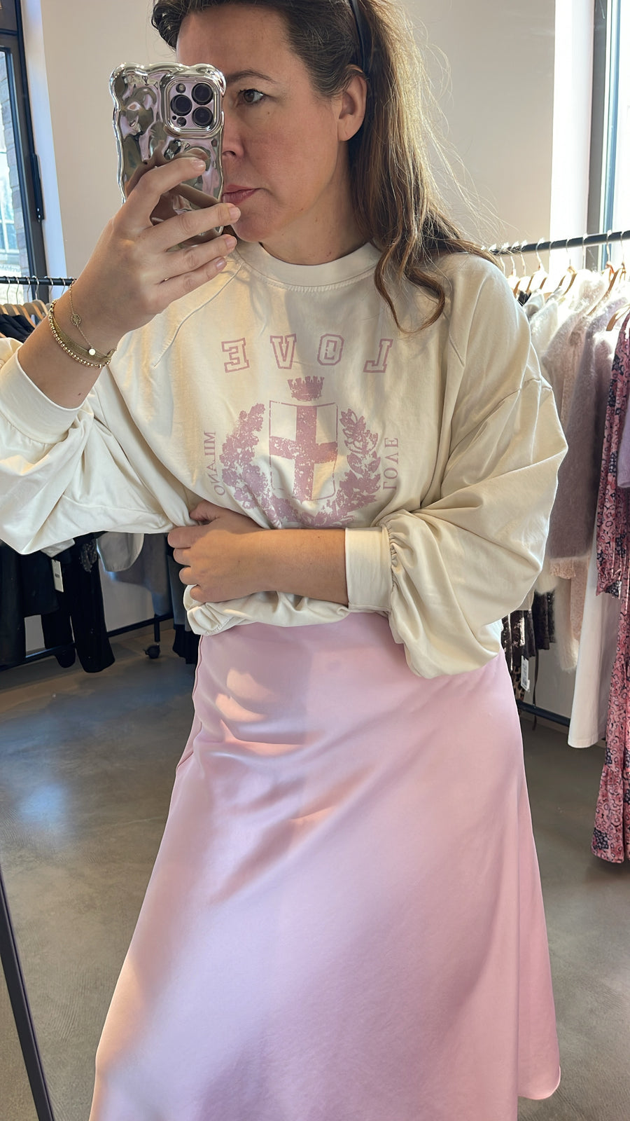 jackieandkate Sweatshirt Love Milano creme