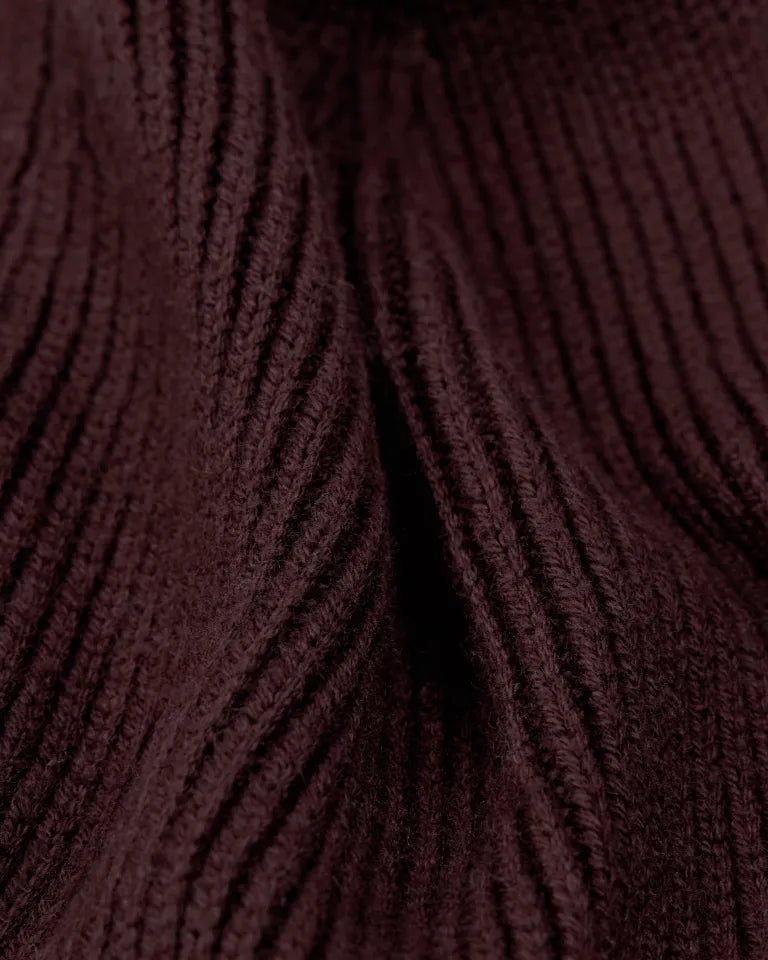 Drykorn Strickmütze Loah_3 deep mahogany