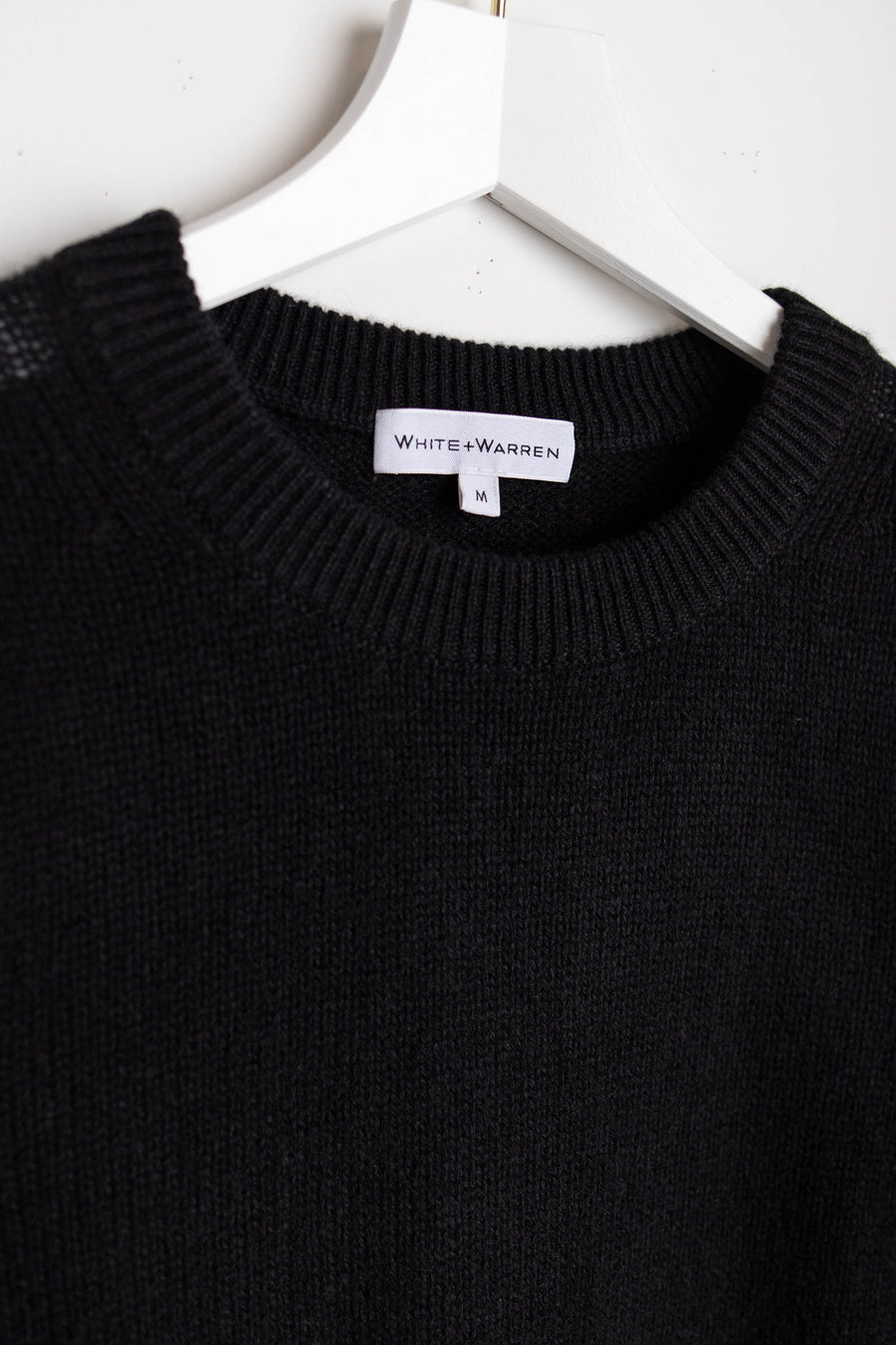 White+Warren Pullover Puff Sleeve black