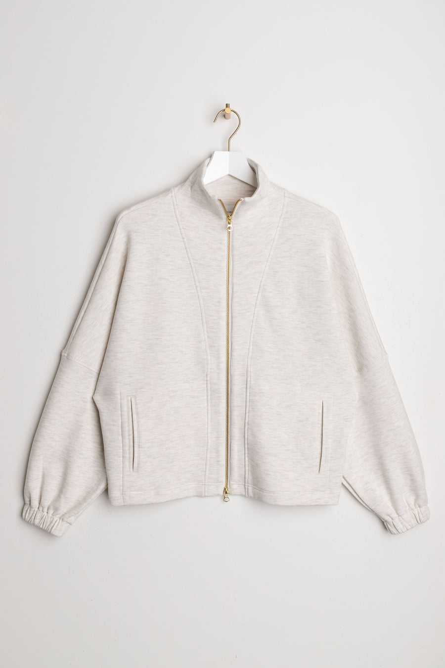 Varley Ashbury Zip through Sweat ivory marl