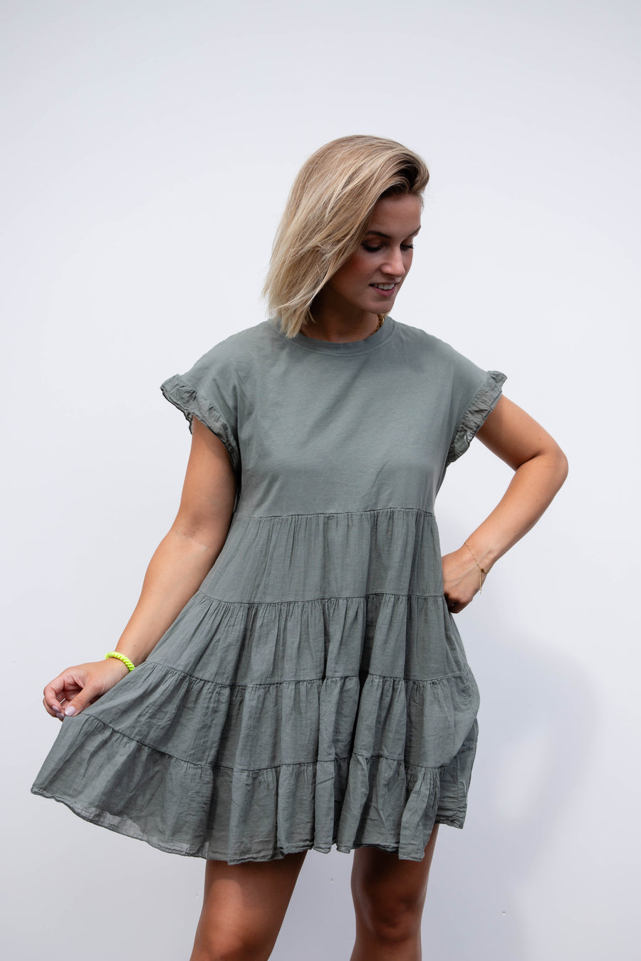 jackieandkate Kleid Cascaden oliv