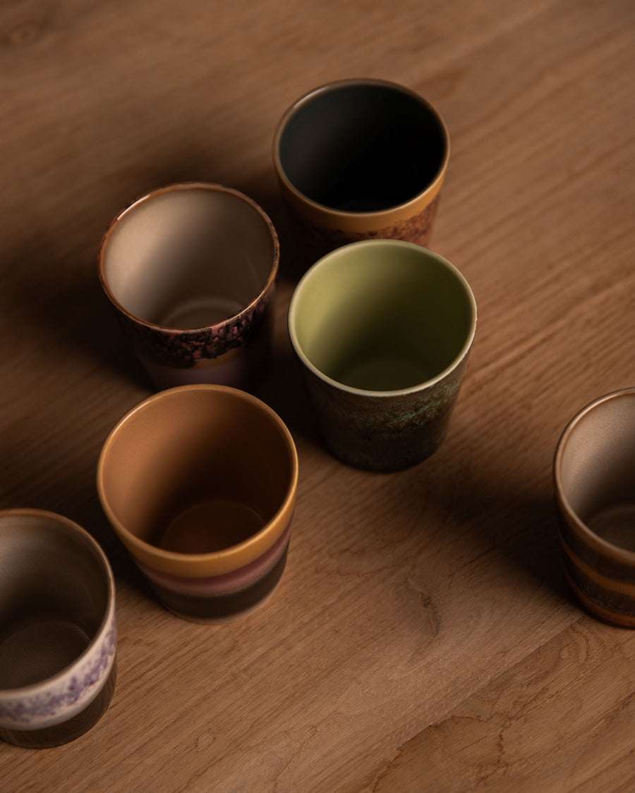 HKliving 70s ceramics coffee mugs set of 6 valley