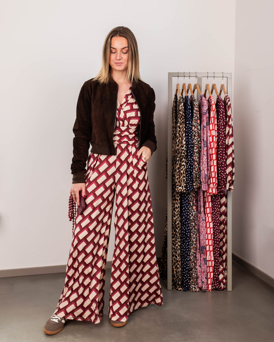 jackieandkate Jumpsuit Elsah Sqaure berry