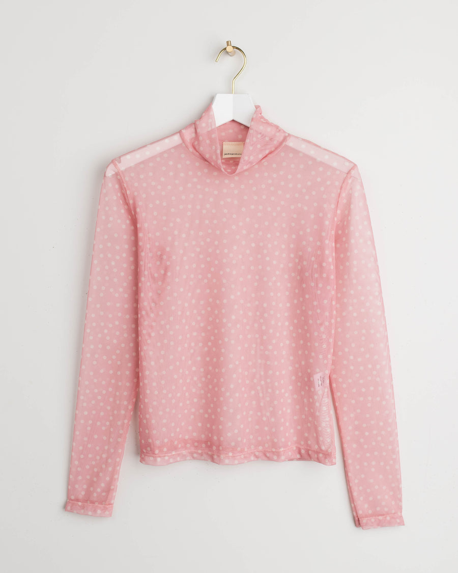 jackieandkate Shirt Luciah Mesh dots rose