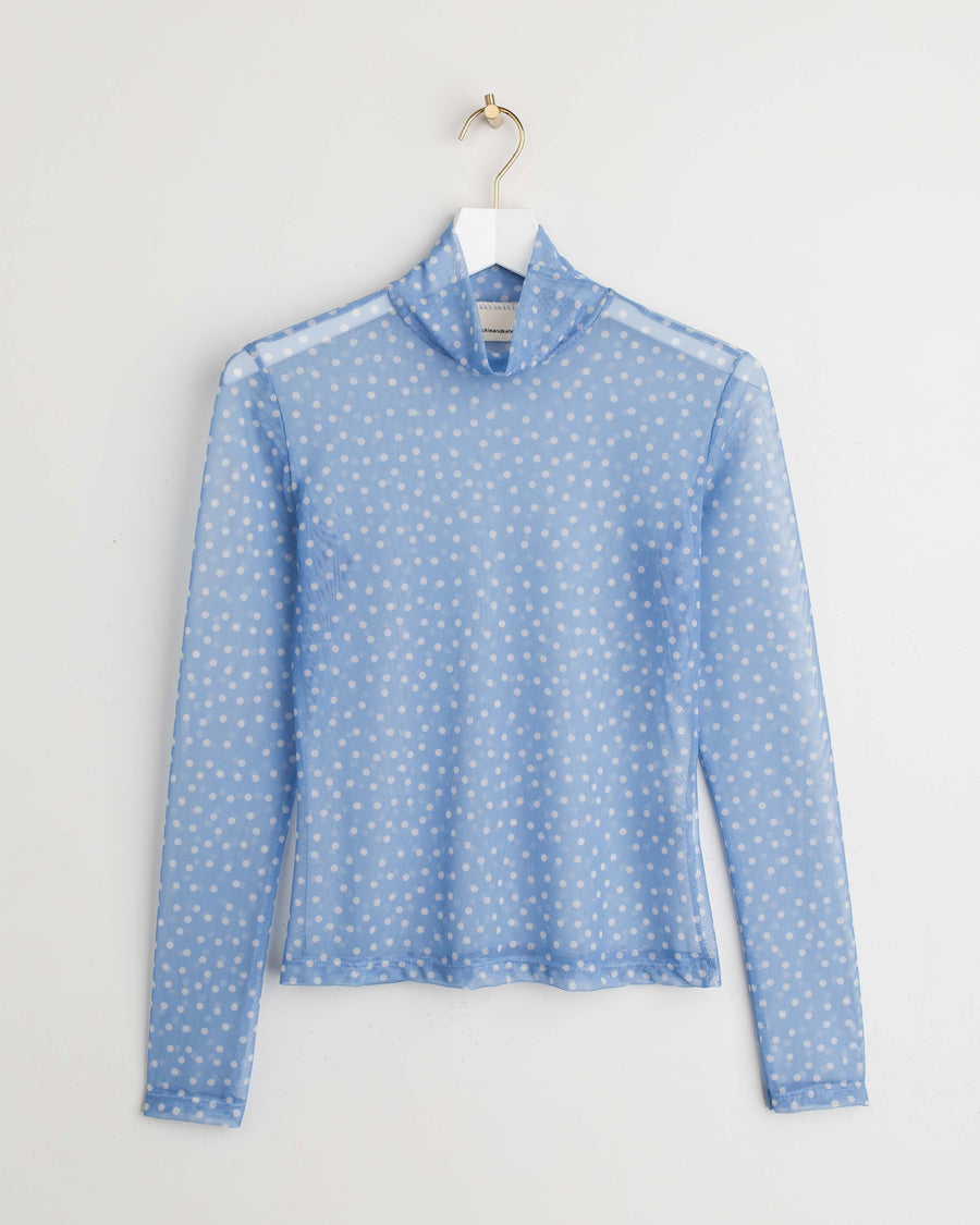 jackieandkate Shirt Luciah Mesh dots blue