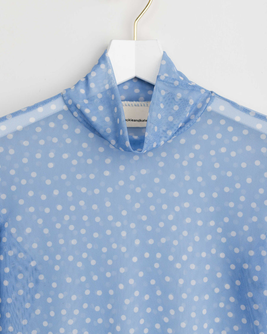 jackieandkate Shirt Luciah Mesh dots blue