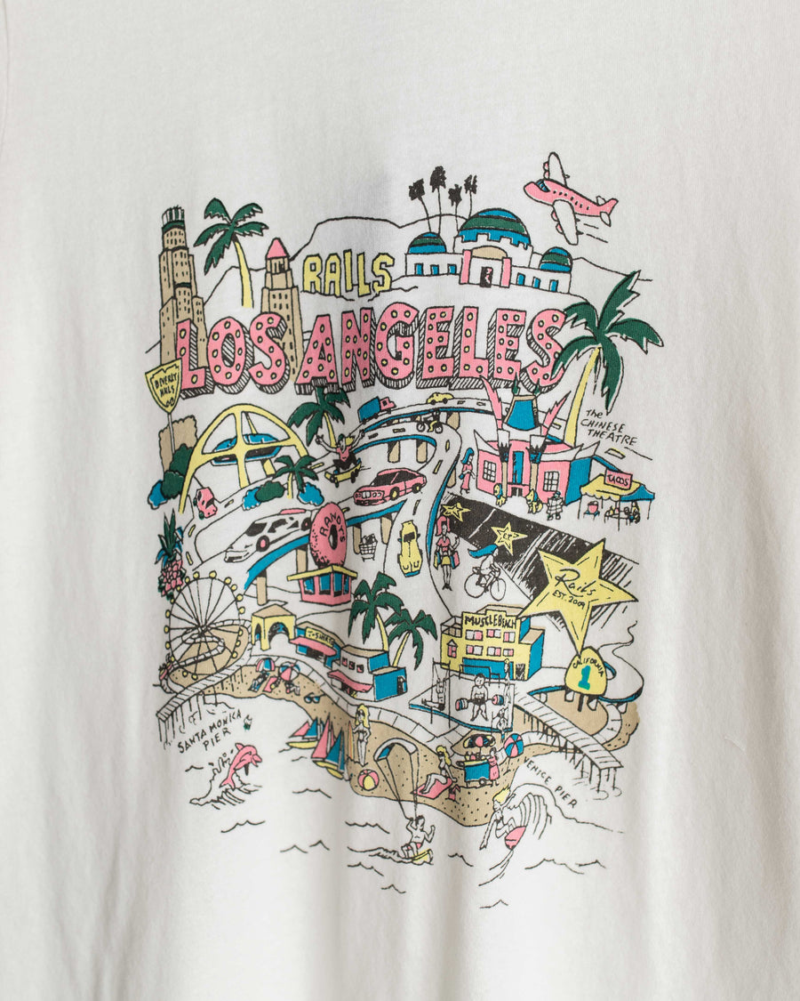 Rails T-Shirt Boyfriend Los Angeles weiß