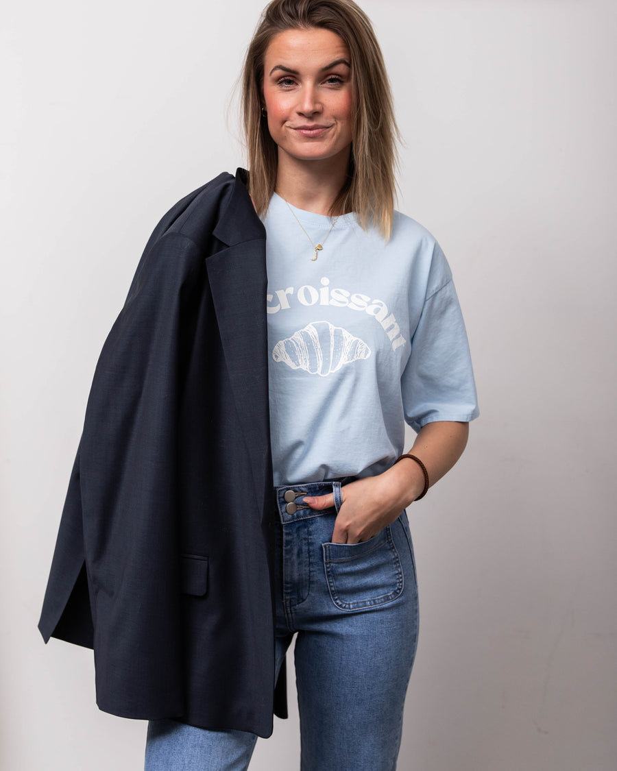 jackieandkate T-Shirt le croissant light sky