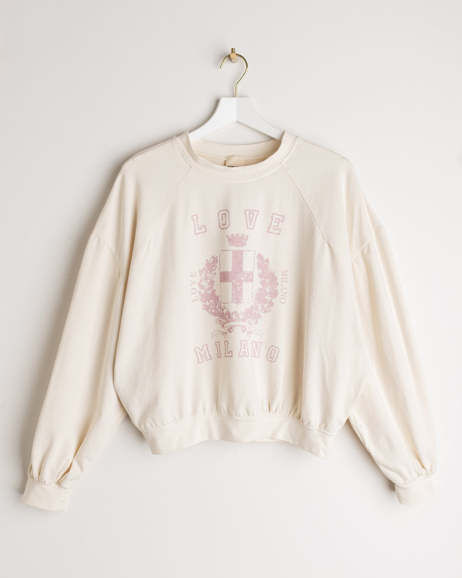 jackieandkate Sweatshirt Love Milano creme