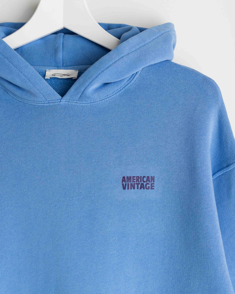 American Vintage Hoodie Izubird celeste