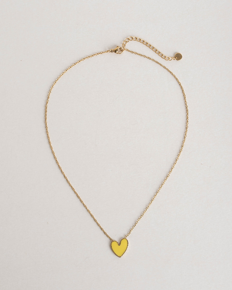 jackieandkate Kette mit Herz gelb