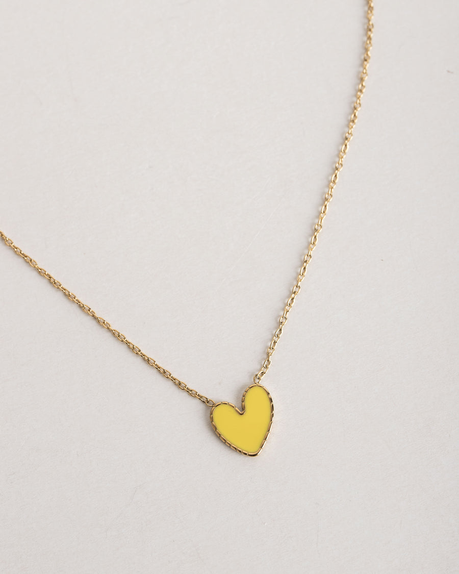 jackieandkate Kette mit Herz gelb