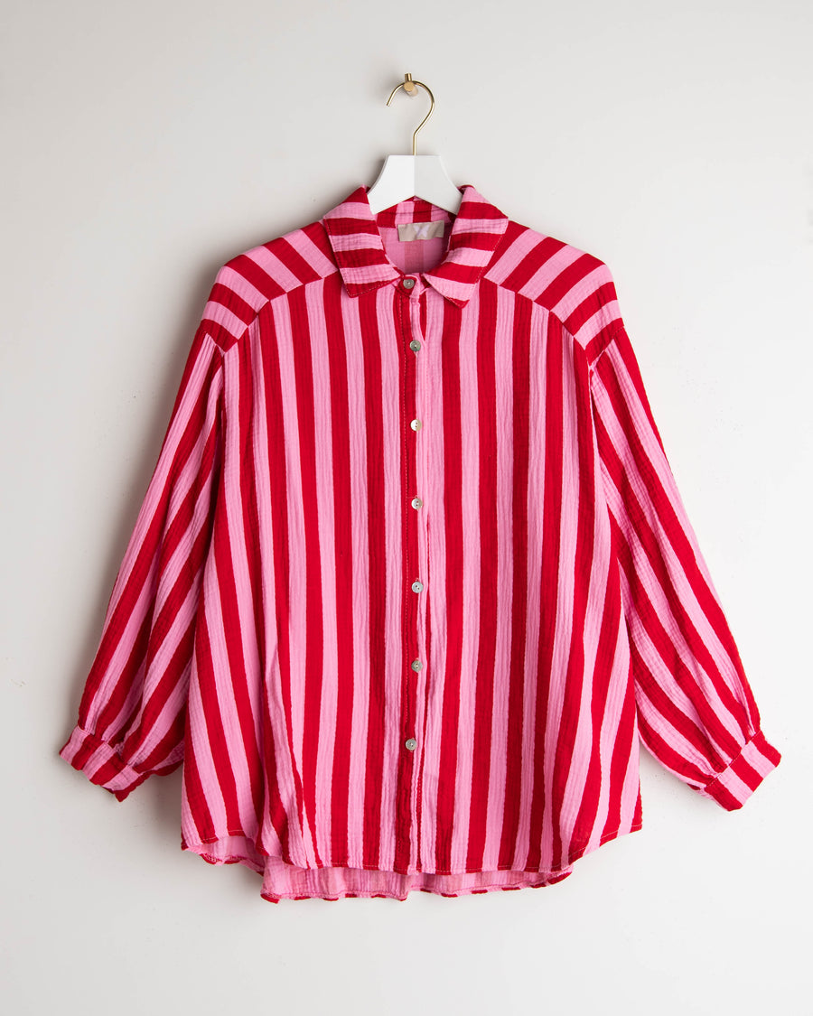 jackieandkate Bluse Musselin Streifen rot