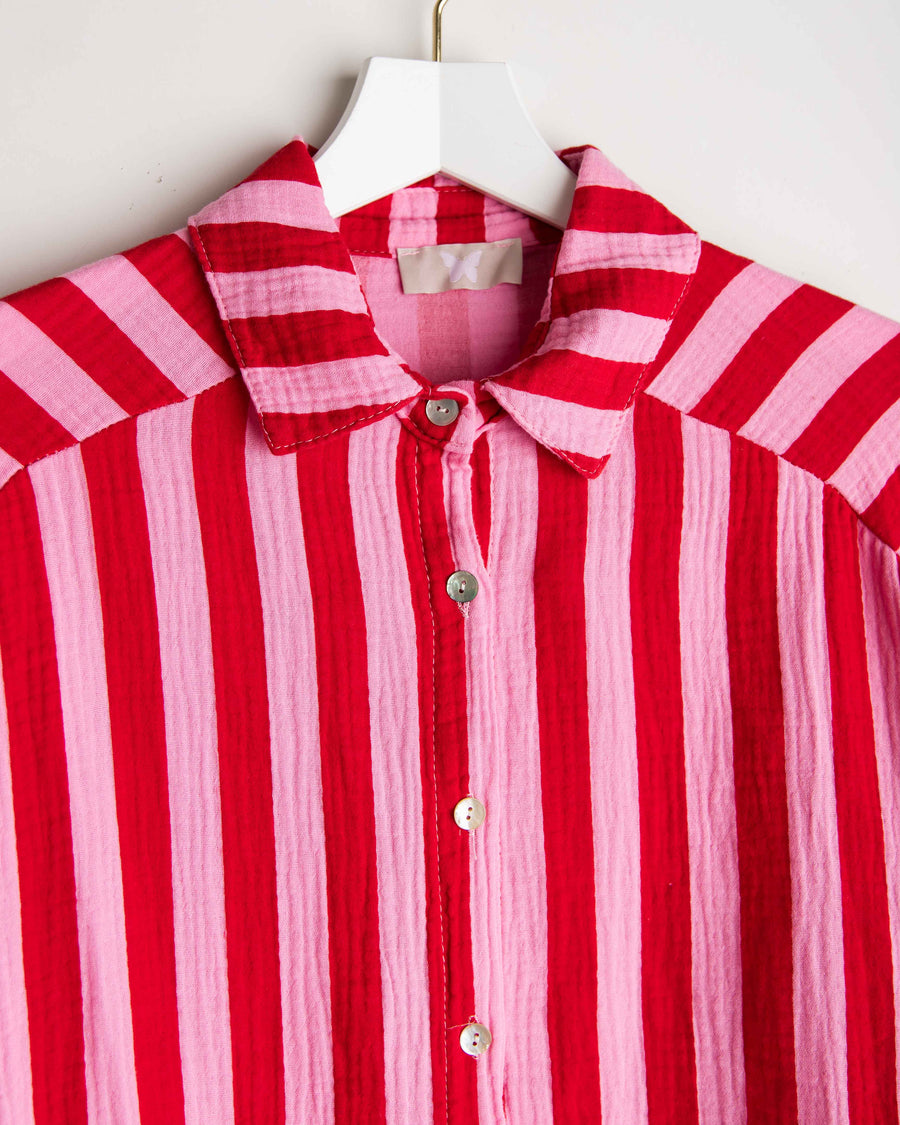 jackieandkate Bluse Musselin Streifen rot