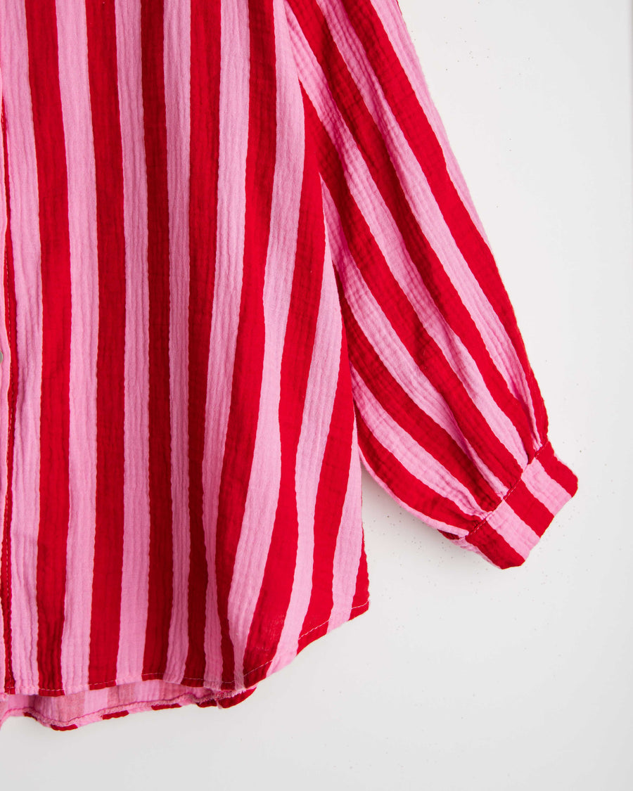 jackieandkate Bluse Musselin Streifen rot