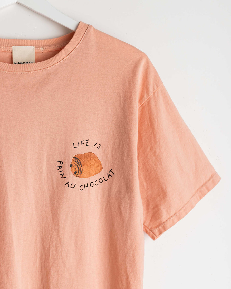 jackieandkate T-Shirt pain au chocolat apricot