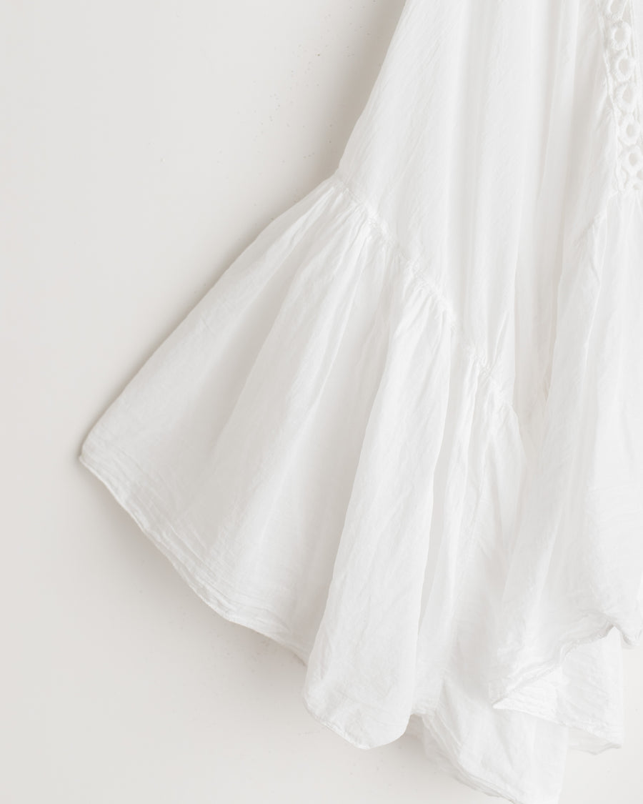jackieandkate Bluse mit Volant und Stickerei weiß