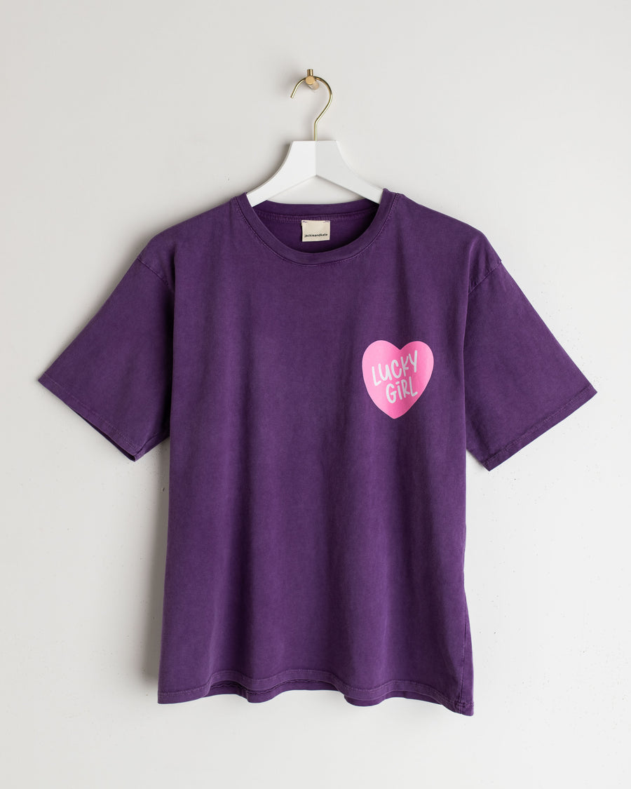 jackieandkate T-Shirt lucky girl lilac