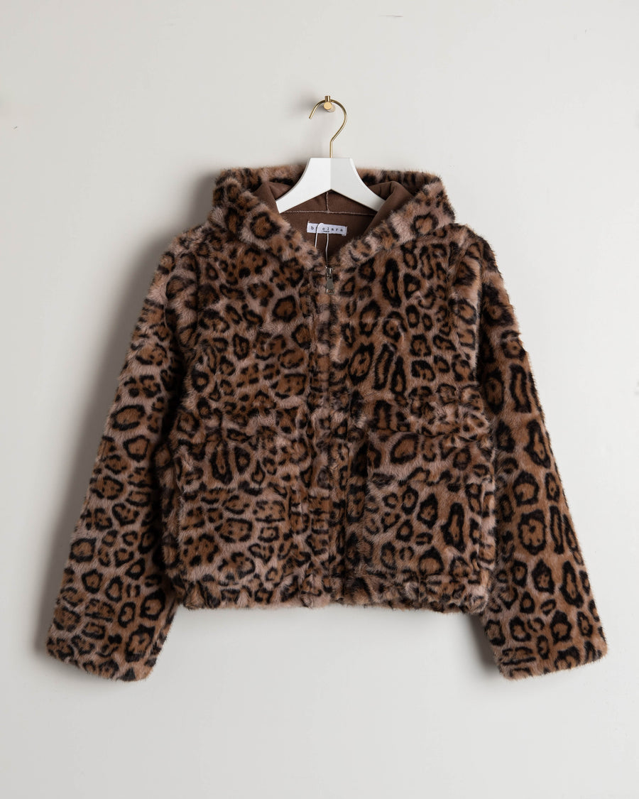 jackieandkate Jacke Zipper Fake Fur Leo