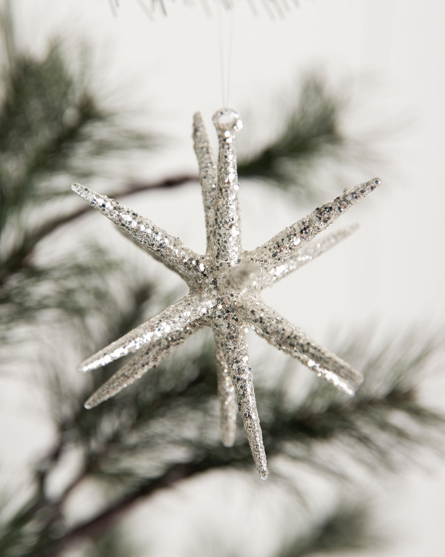 house doctor Ornamente, HDSpike, Silber m. Glitzer groß