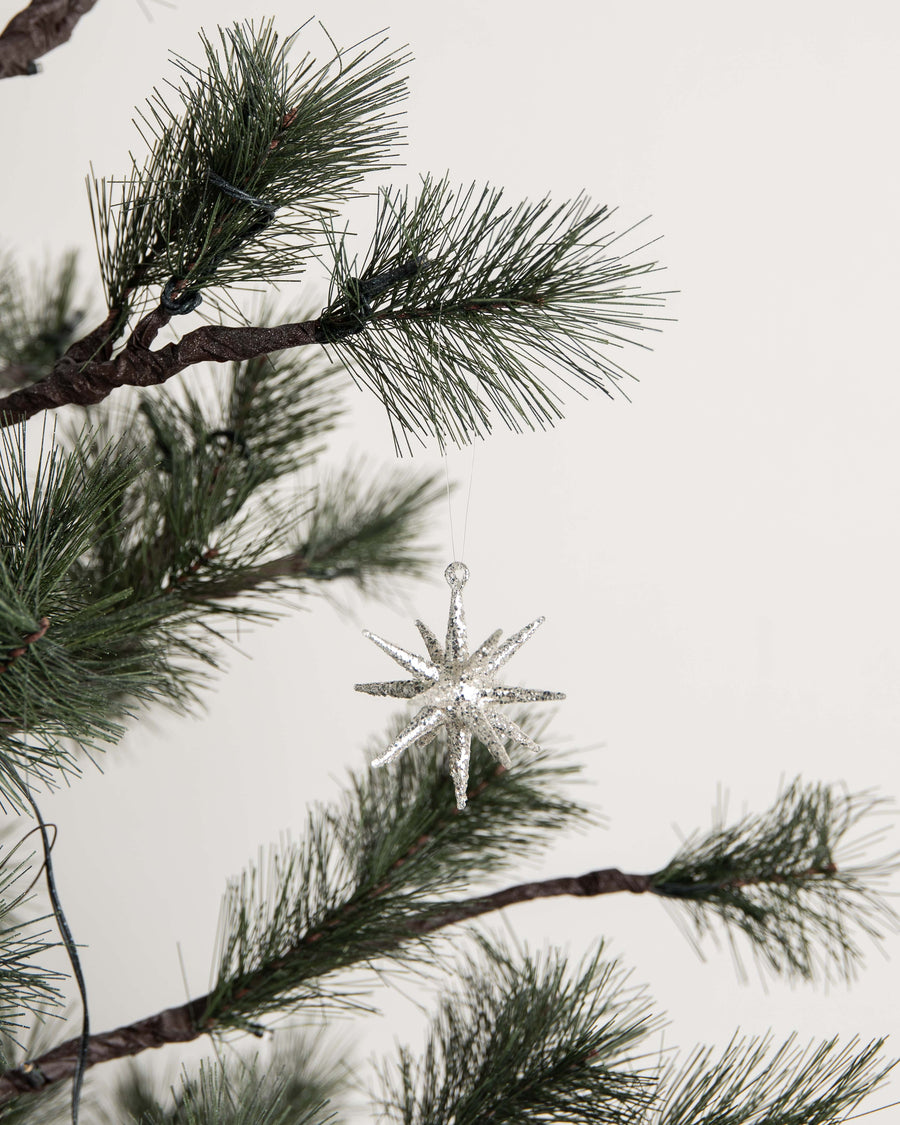 house doctor Ornamente, HDSpike, Silber m. Glitzer klein