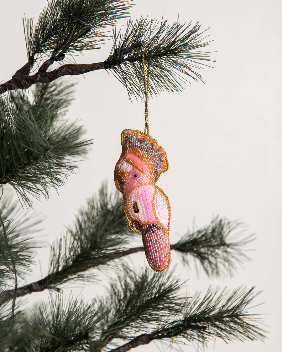 Tannenbaumanhänger Vogel pink