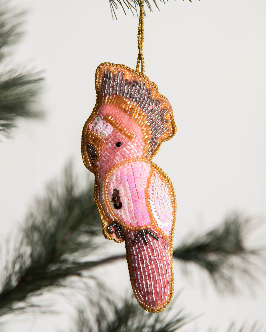 Tannenbaumanhänger Vogel pink