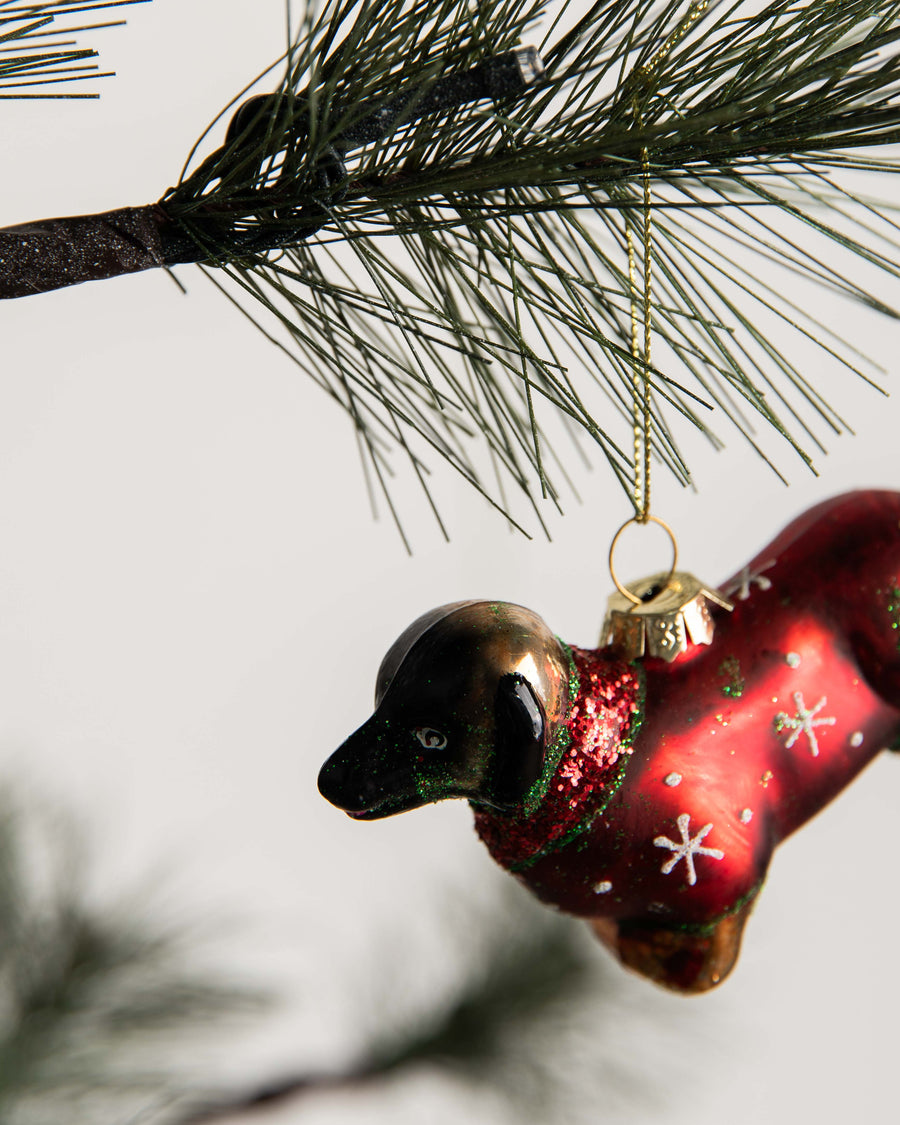 T&T Tannenbaumanhänger Dackel rot