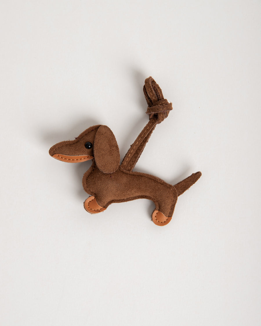 Taschenanhänger Charm Dackel Velour braun