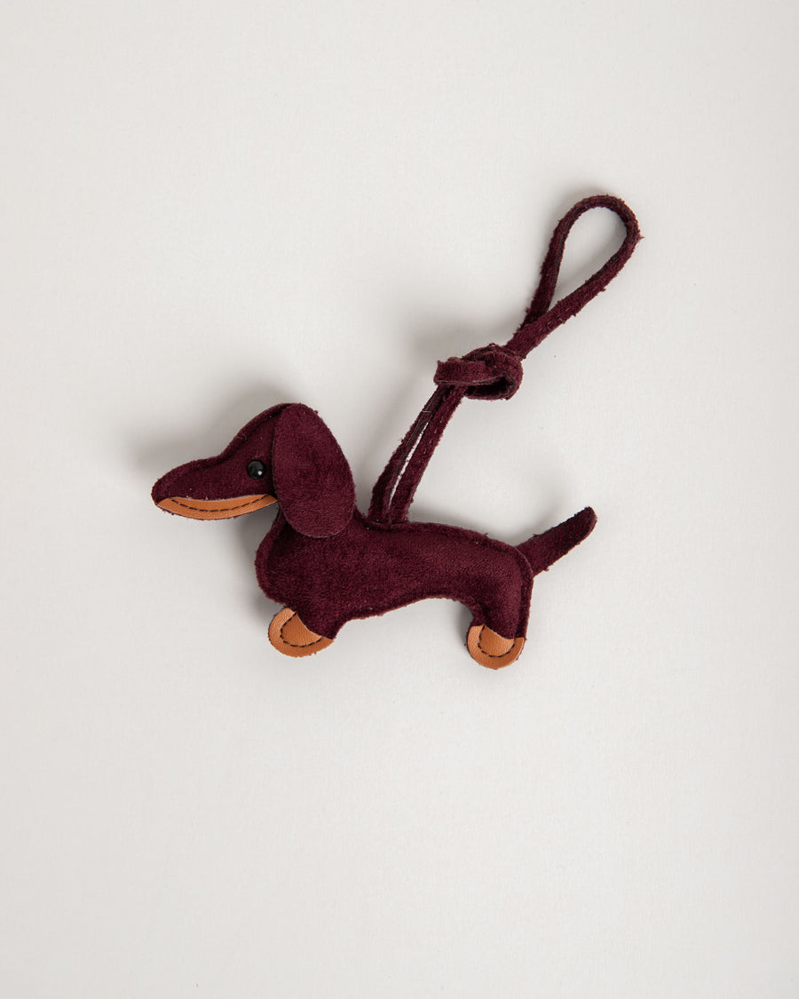 Taschenanhänger Charm Dackel Velour berry
