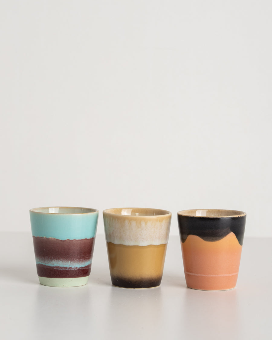 Hkliving 70s ceramics Christmas special frost & firewood set of 3