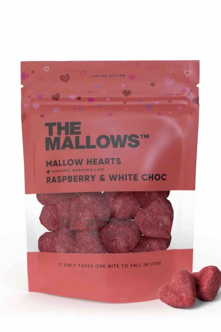 The Mallows - Mallow Hearts Raspberry+White 90g