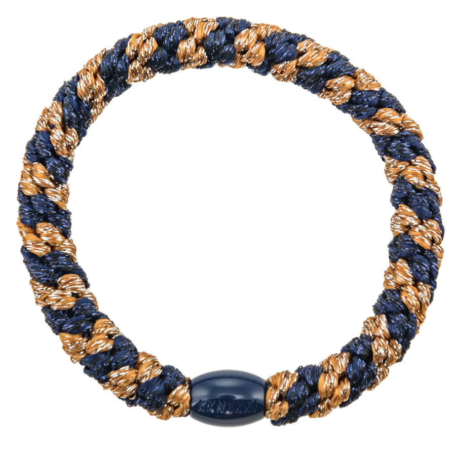 Kknekki Haargummi Cognac Glitter Navy Glitter Stripe