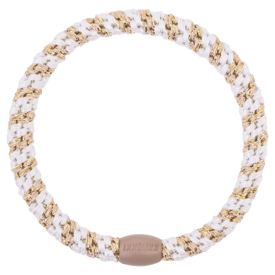Kknekki Slim White-Beige Glitter Stripe