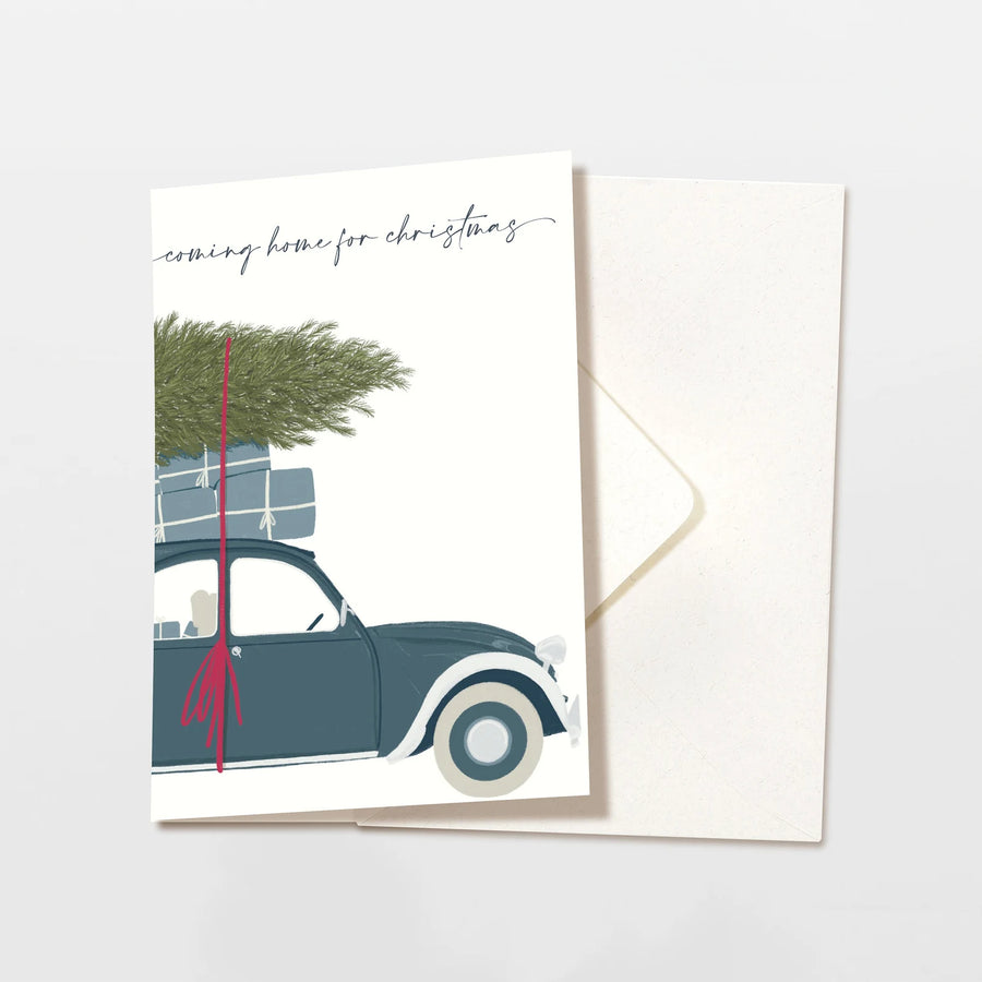 WildblumenAtelier Grusskarte Weihnachtsauto mit Geschenken