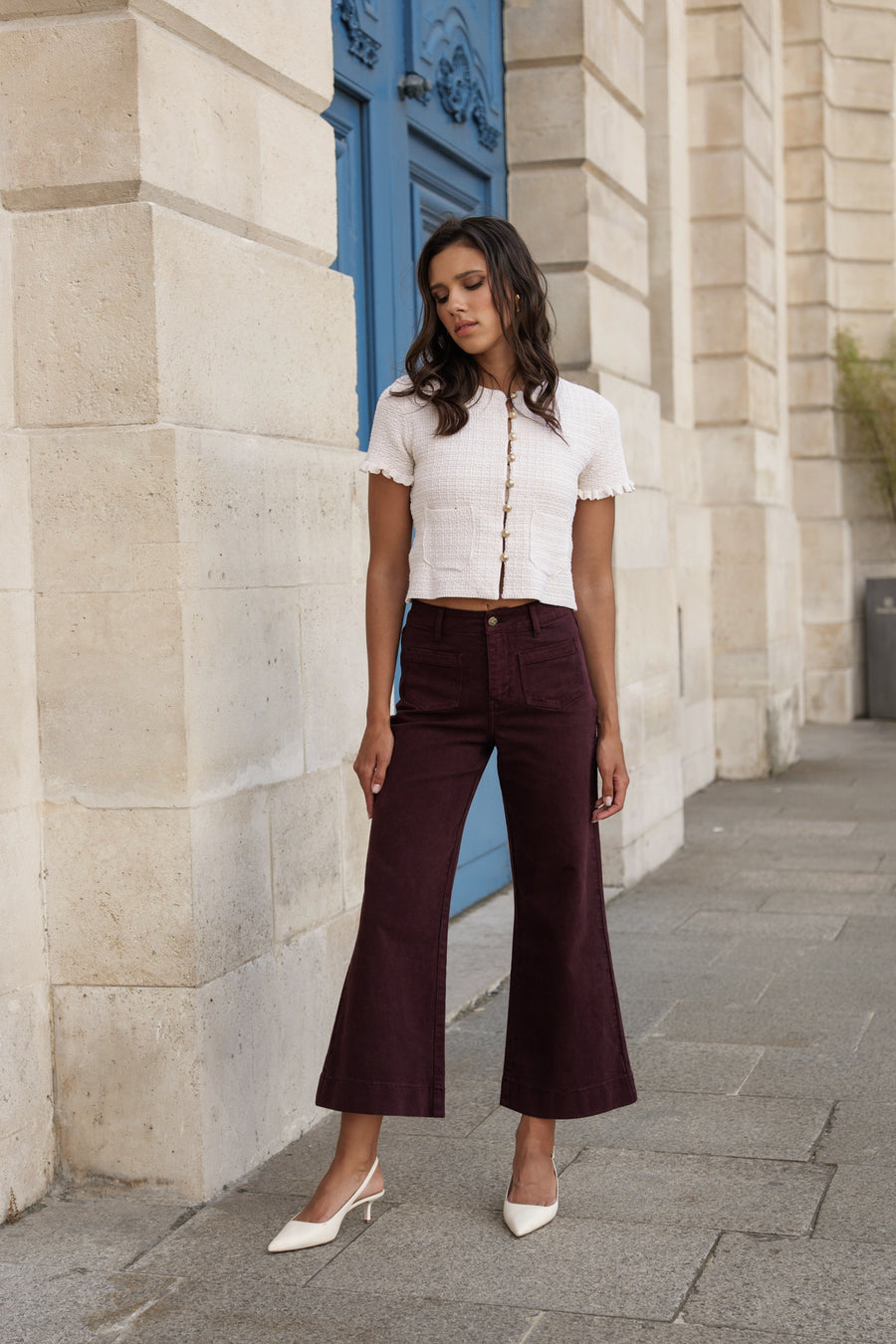 jackieandkate Hose Denim Gasparette bordeaux