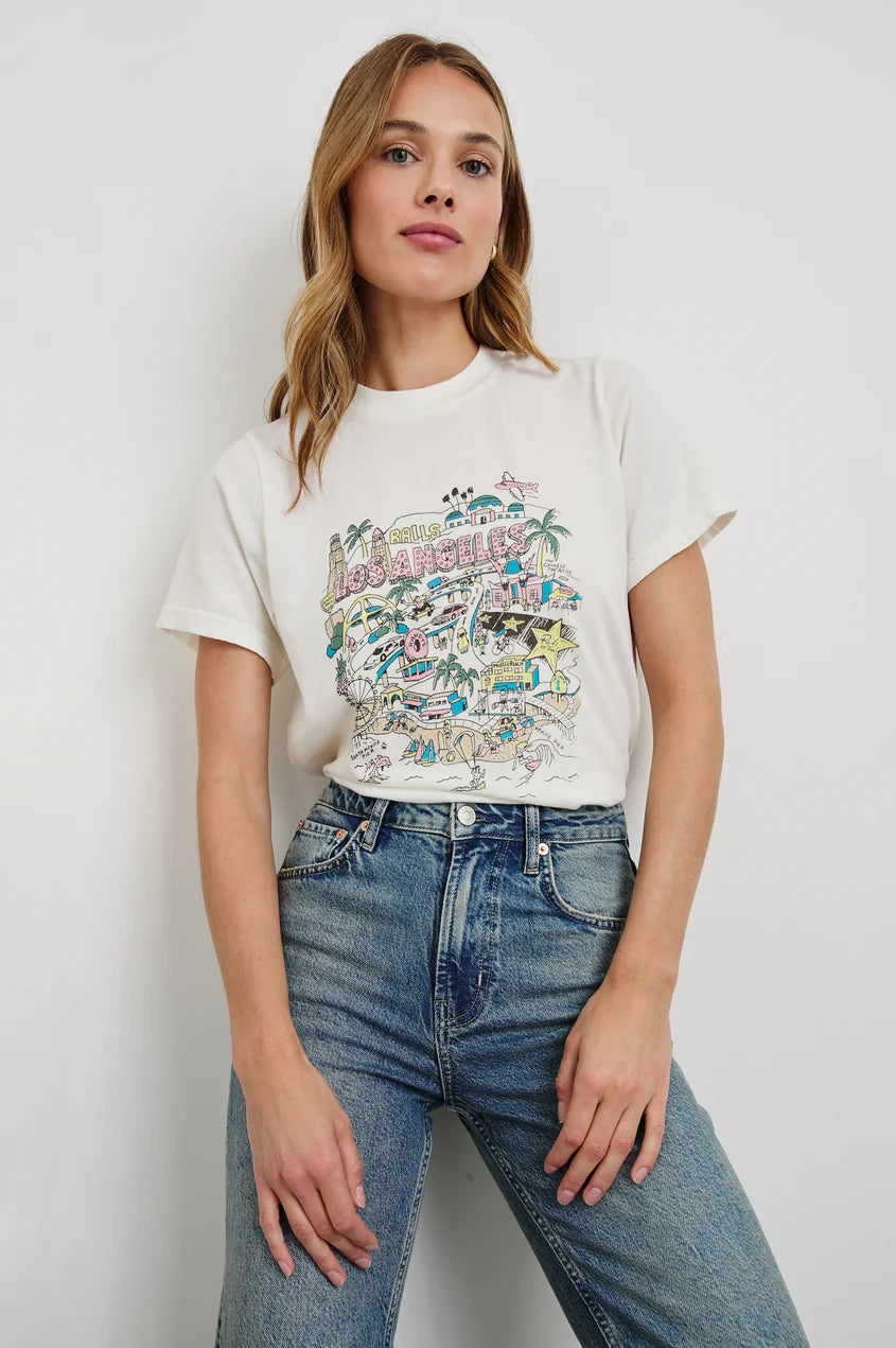 Rails T-Shirt Boyfriend Los Angeles weiß