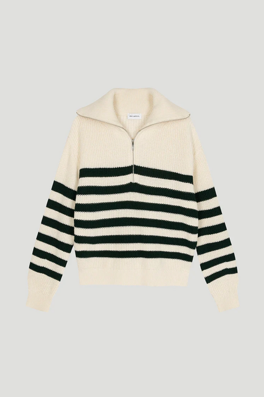 Oh April Pullover Polo Jumper creme/ forest