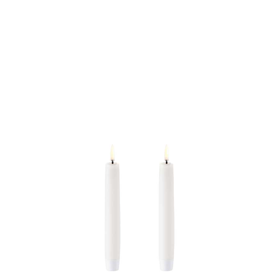 Uyuni LED Kerze Taper Nordic White 2,3x15,5cm (2er Pack) Bio