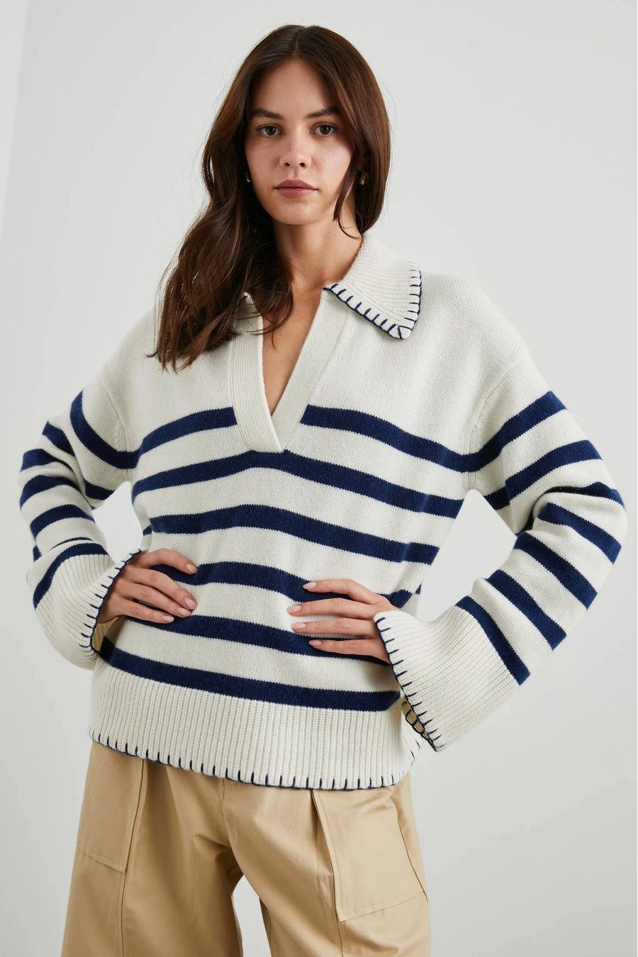 Rails Pullover Athena ivory navy stripe