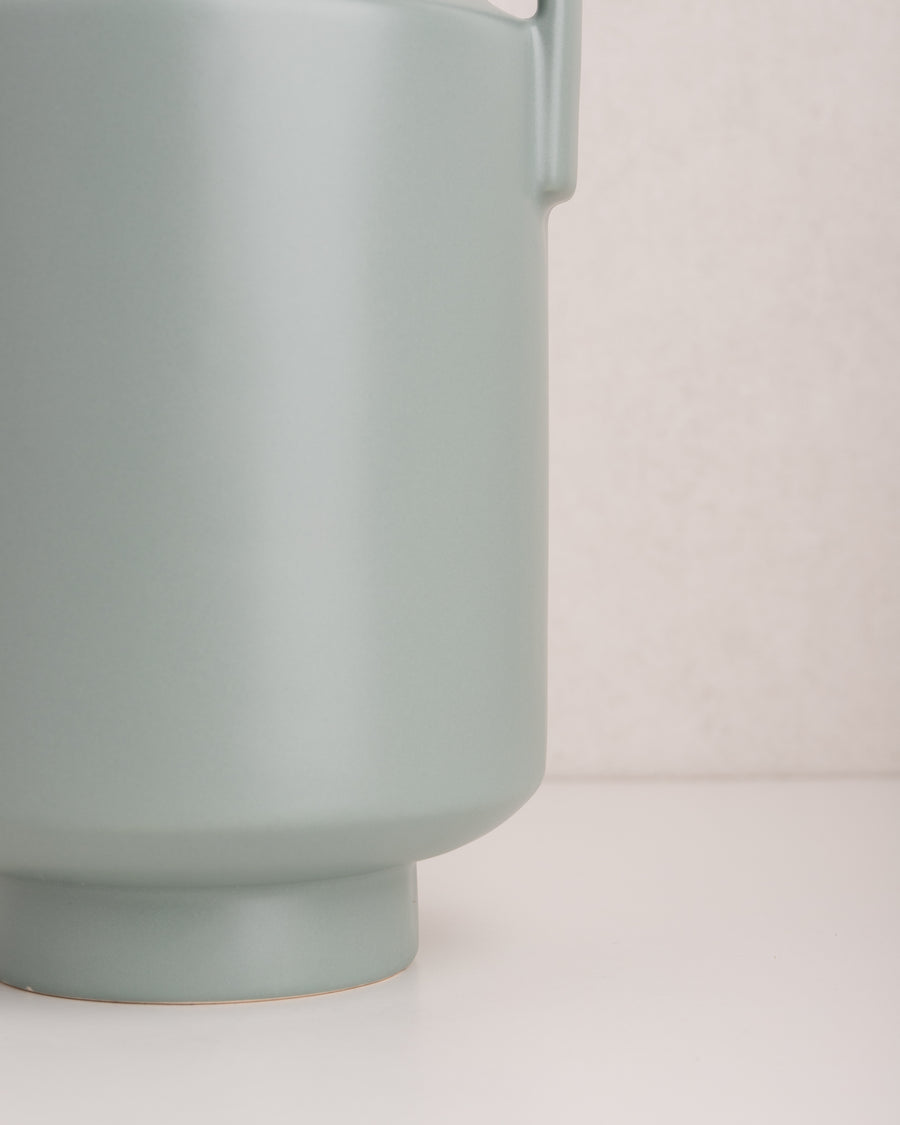 HK Living ceramic Vase green with handle
