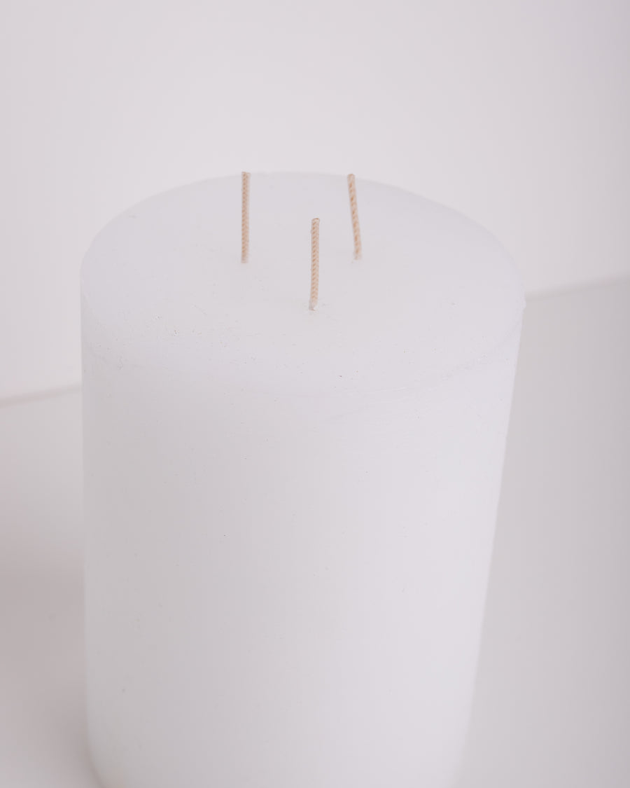 T&T Kerze Cylinder weiß 18cm 3-Docht