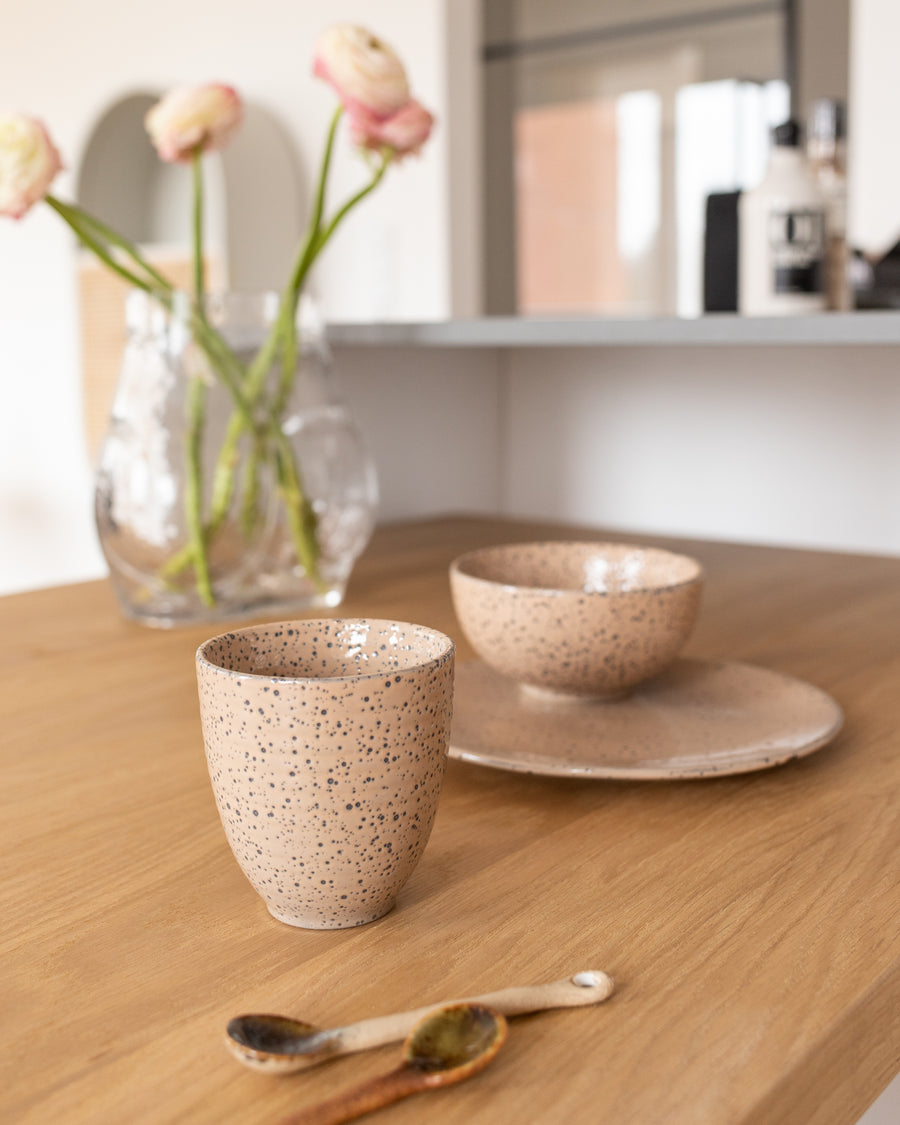 HK Living gradient ceramics mug taupe set of 4