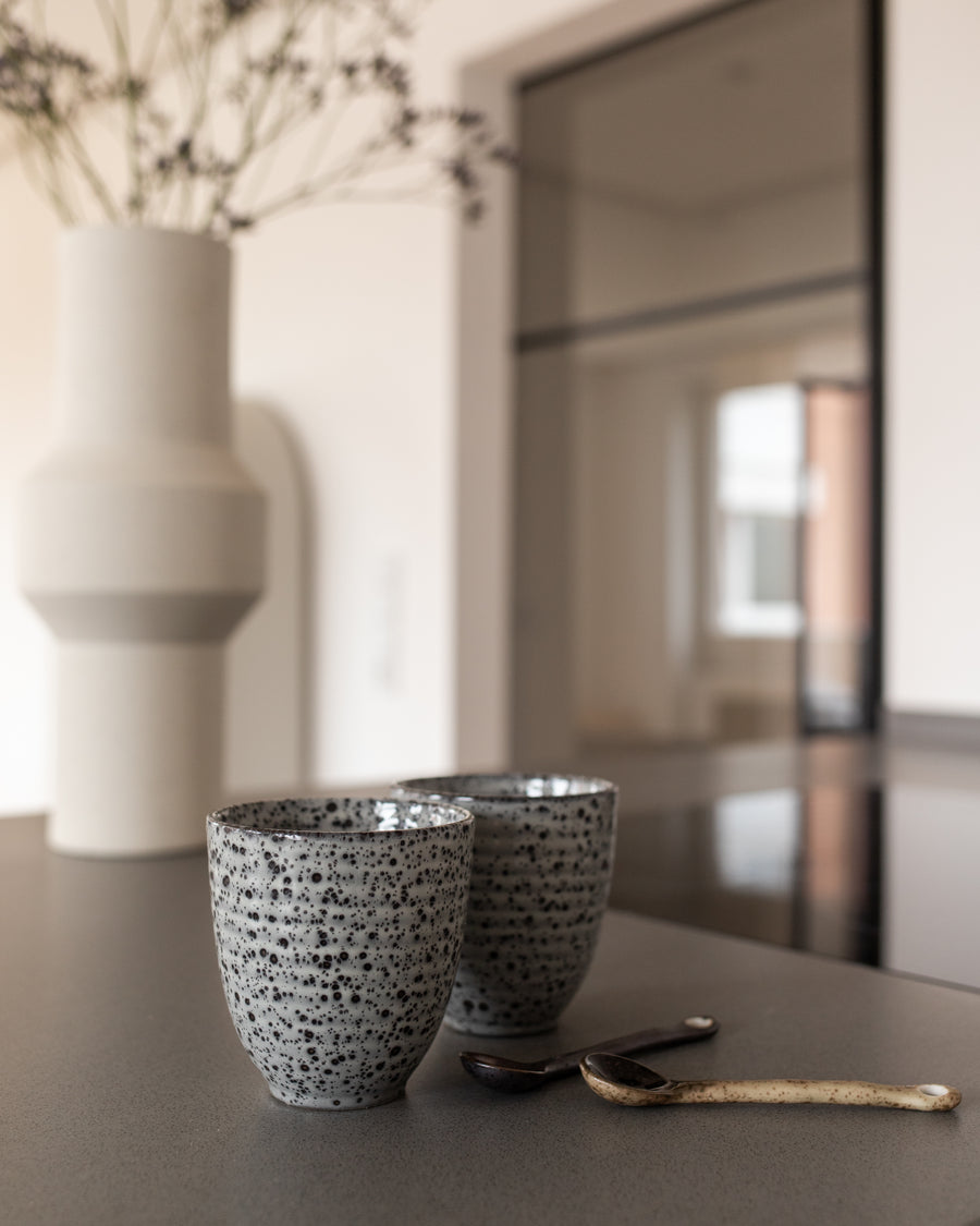 HK Living gradient ceramics mug cream set of 4