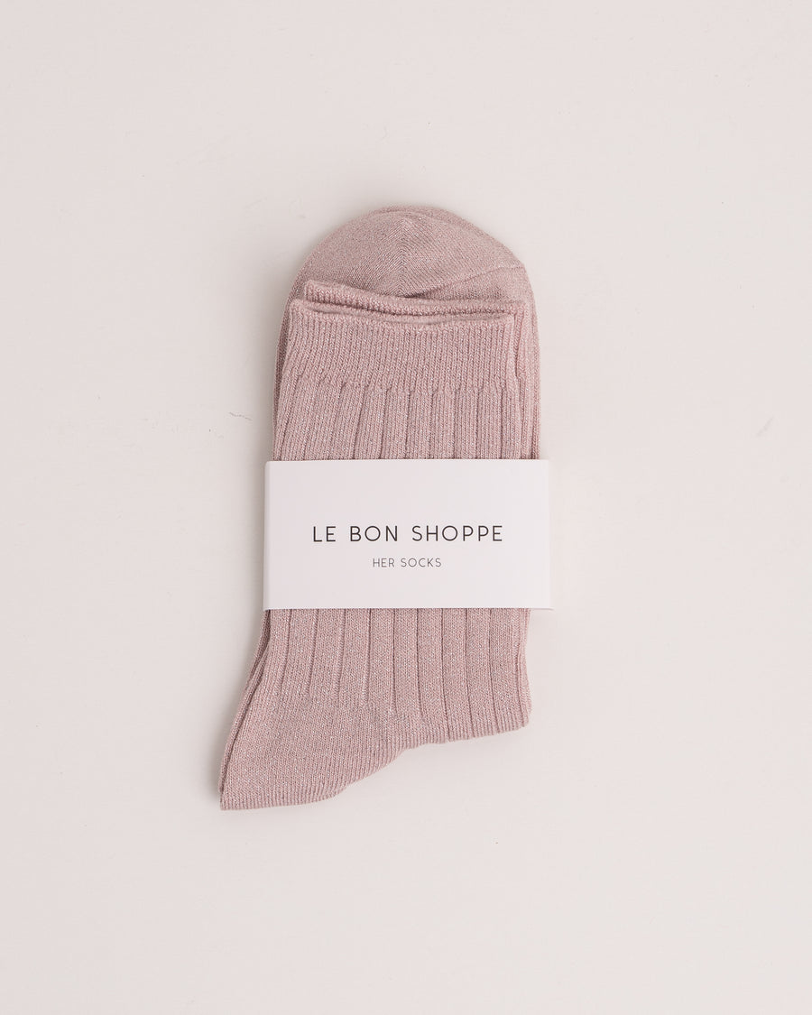 Le Bon Shoppe Socks Her rose glitter