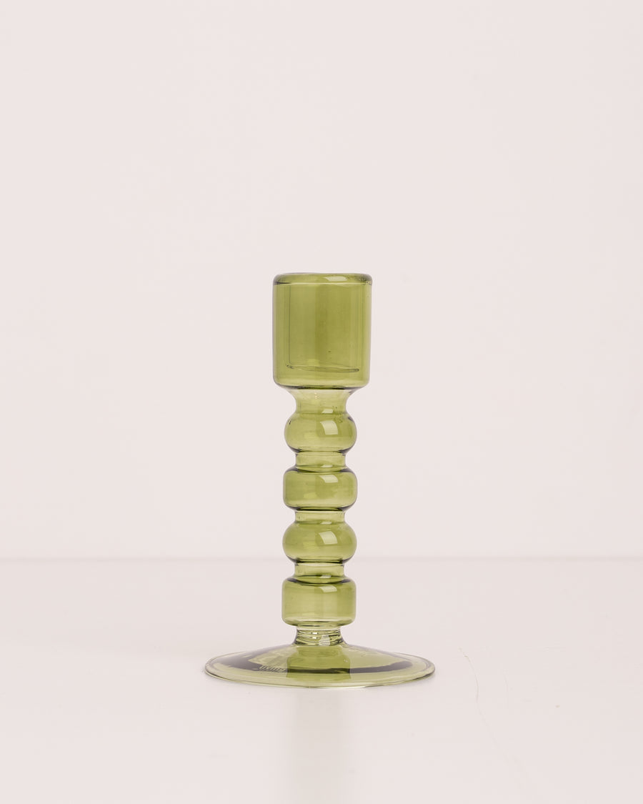 HK Living the emeralds glass candle holder M olive green