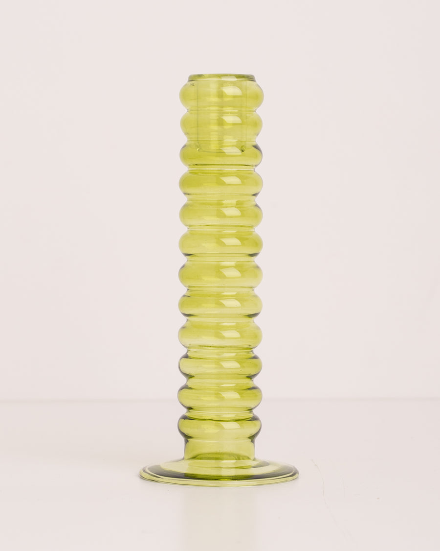 HK Living the emeralds glass candle holder L lime green