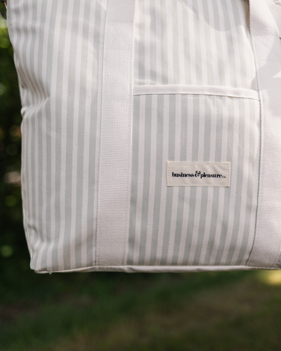 Business & Pleasure Cooler Tote Bag - Laurens sage stripe