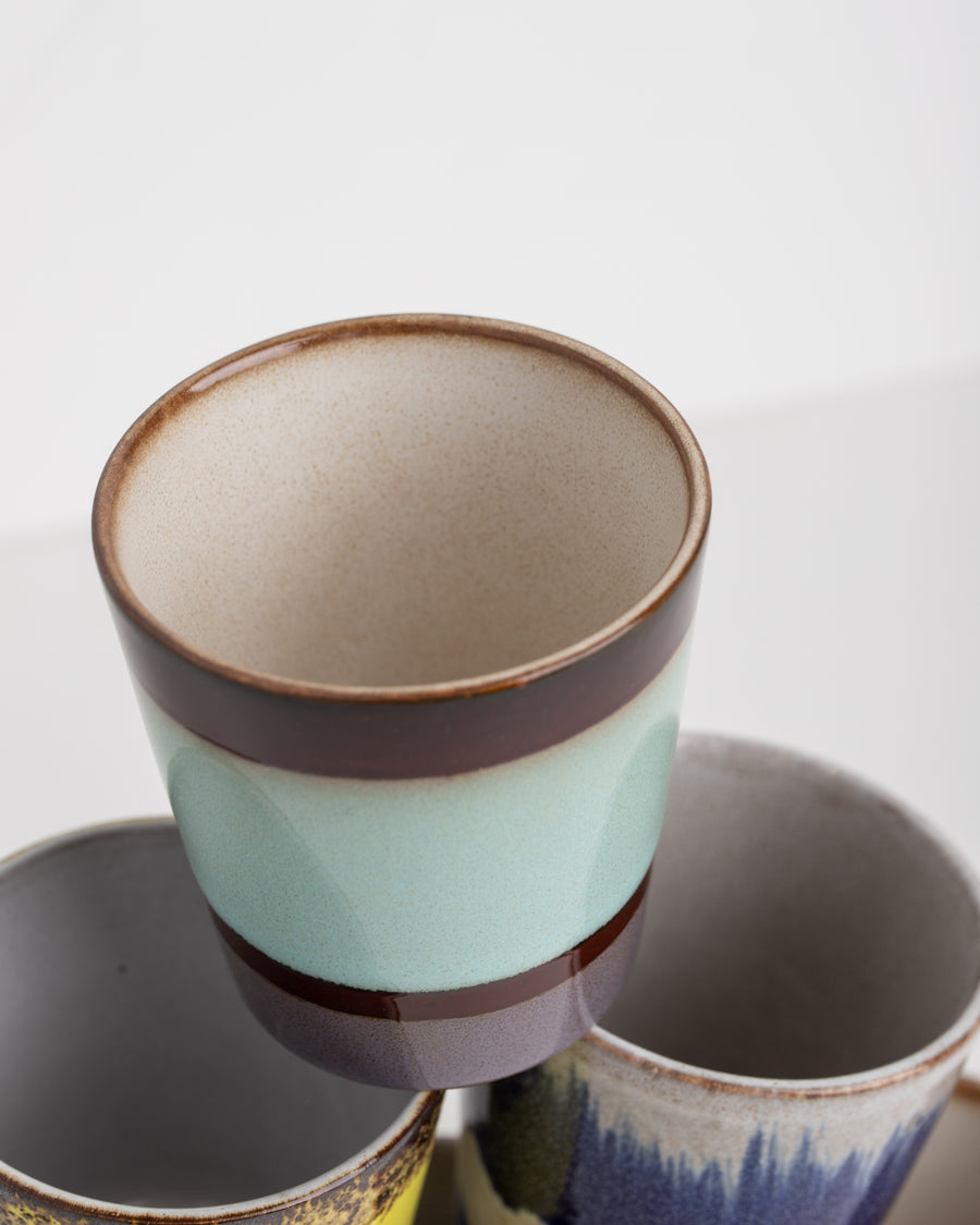 HK Living 70s ceramics coffee mugs set of 6 pluto