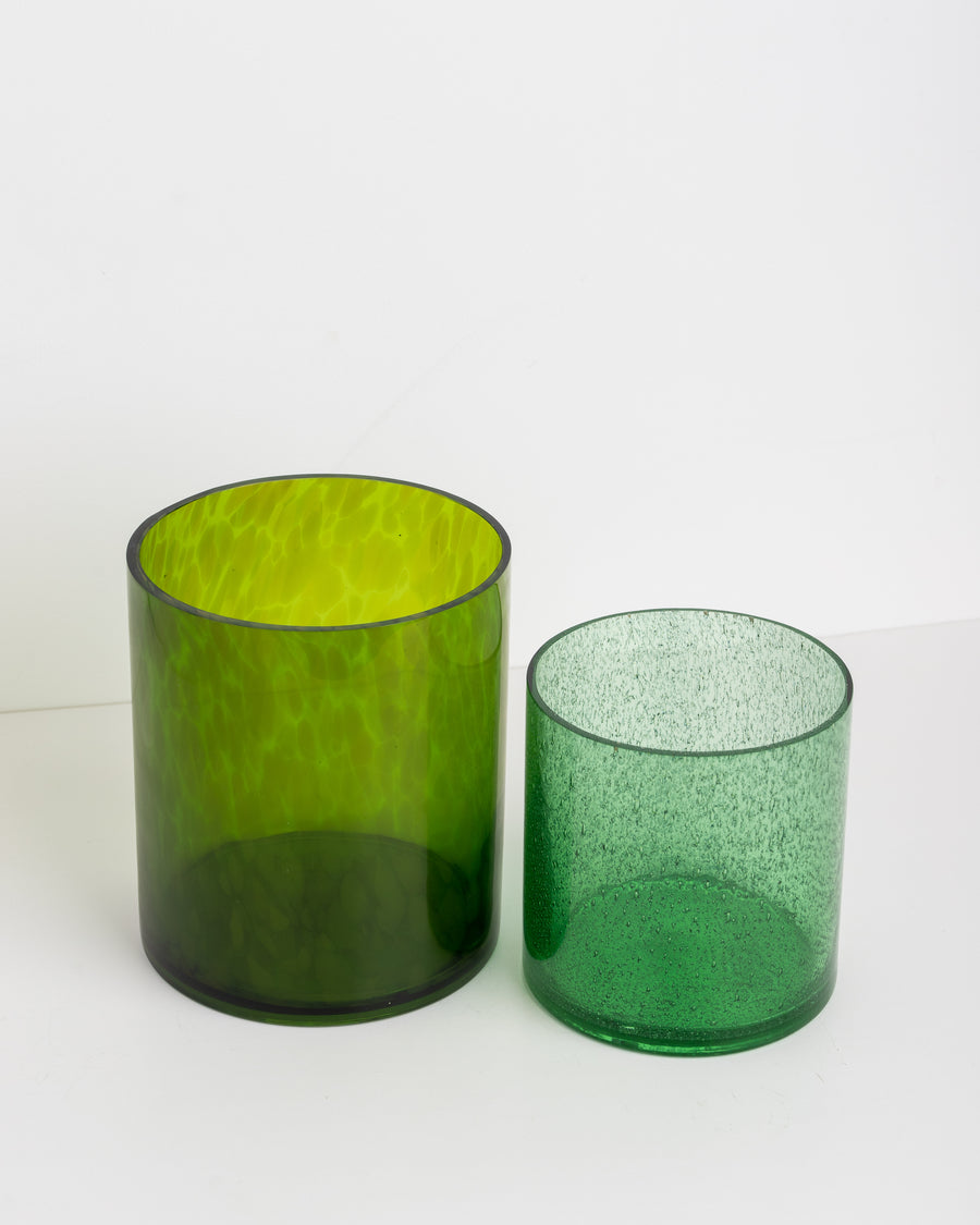 HK Living cheetha glass Vase green set of 2